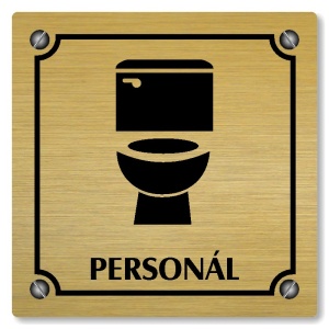 WC personál, 118x118mm, zlatá, Kansas